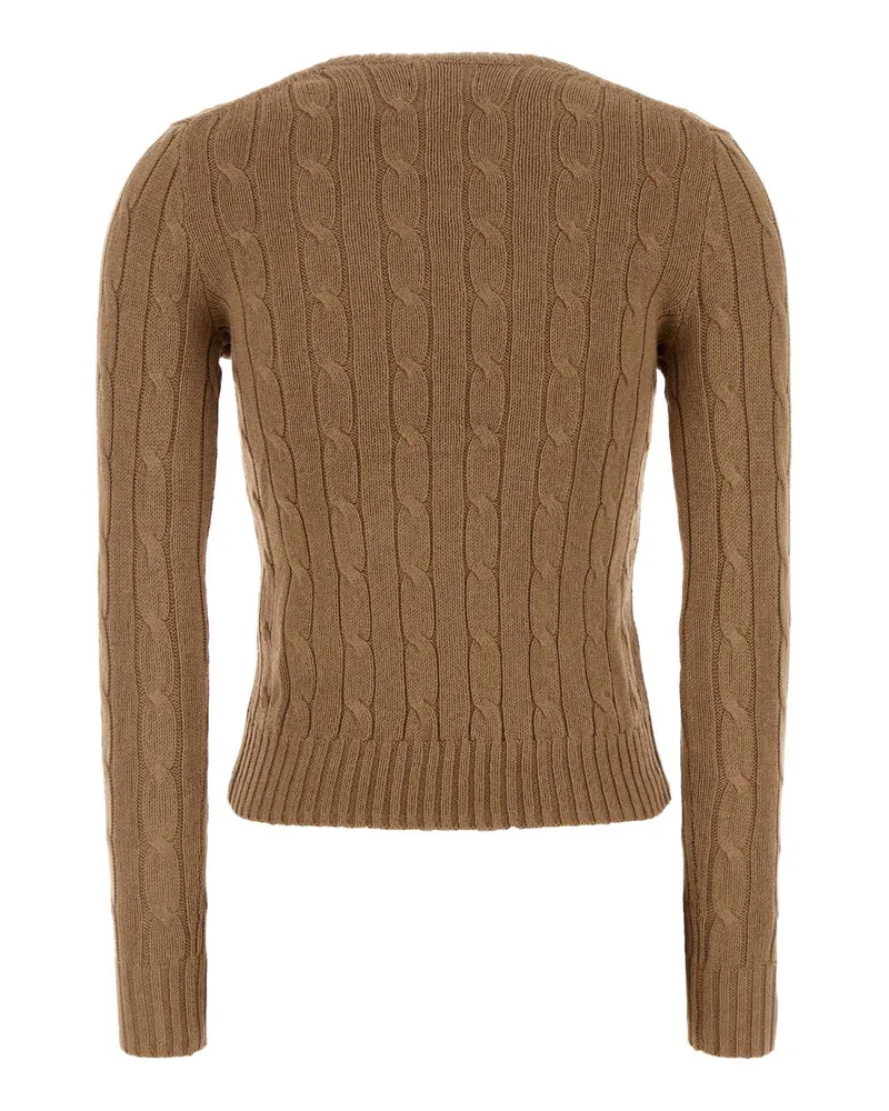 Ralph Lauren Cable-Knit Cotton Sweater — Beige Beige