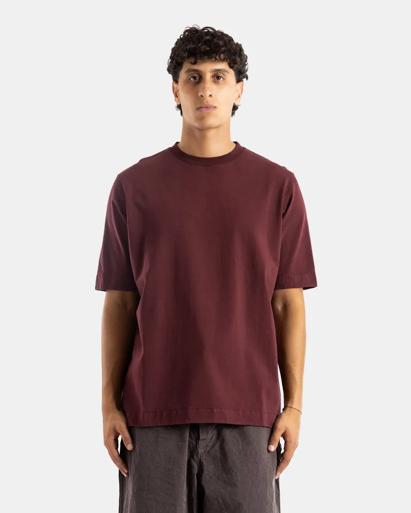 Casey Casey Men's Felix T-Shirt Deep Burgundy Heavy Jersey Red T-Shirts And Polos Burgundy
