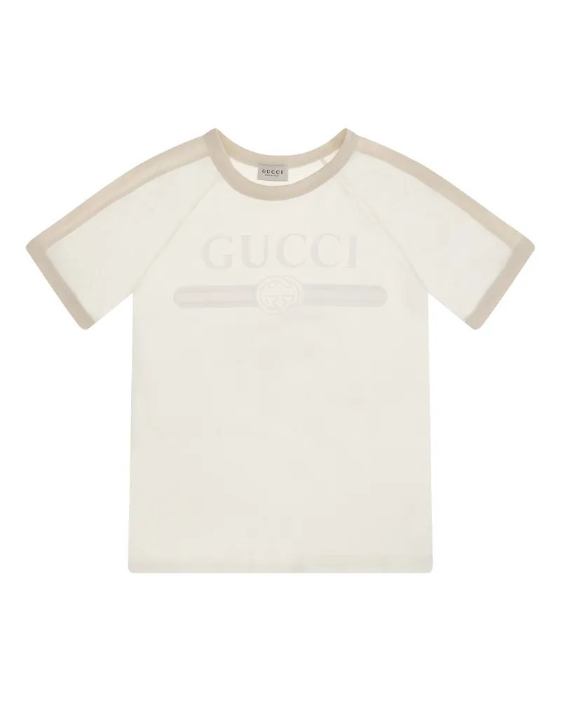 Gucci Logo-Embroidered T-Shirt — White White