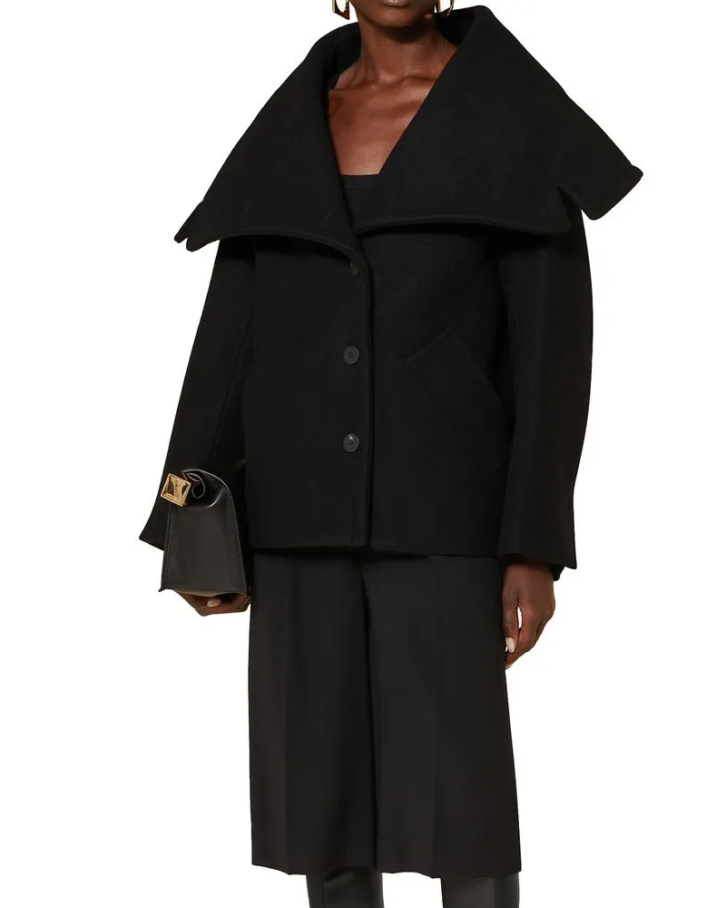 Jacquemus Women's Black Virgin Wool Coat Clothing Black