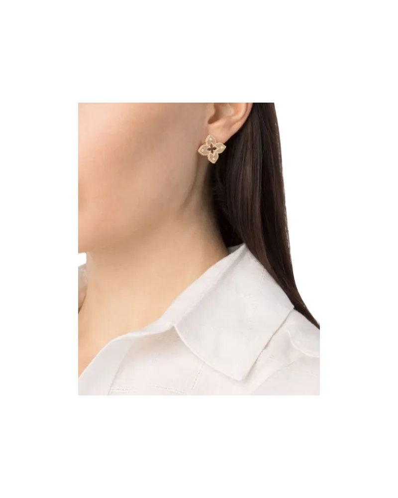 Roberto Coin Women's 18kt Rose Gold Venetian Princess Diamond Stud Earrings Continuty Rose