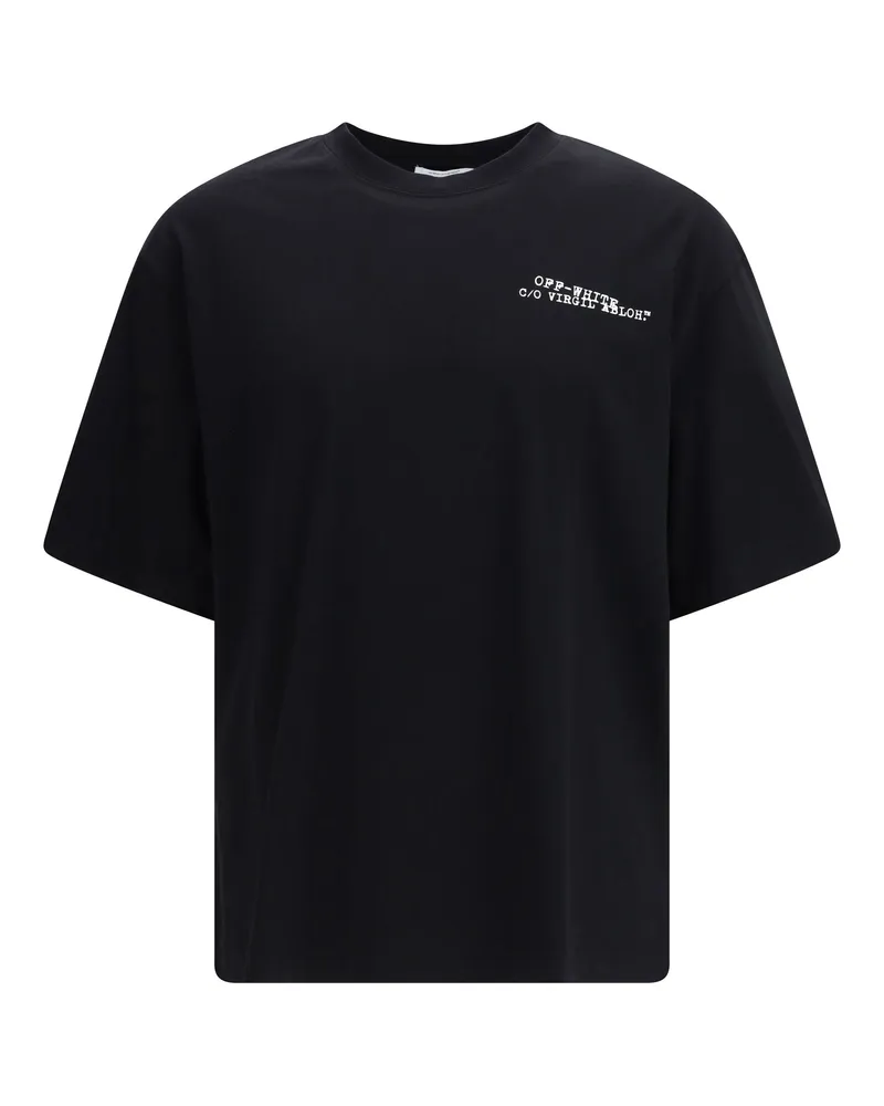 OFF-WHITE Men's T-Shirt Type Arrow Skate Black Cotton T-Shirts And Polos 