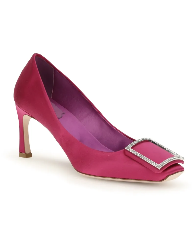 Roger Vivier Women's Pumps Trompette Décolletés Satin Fuchsia Medium Upper: Fabric High Heel Shoes Pink