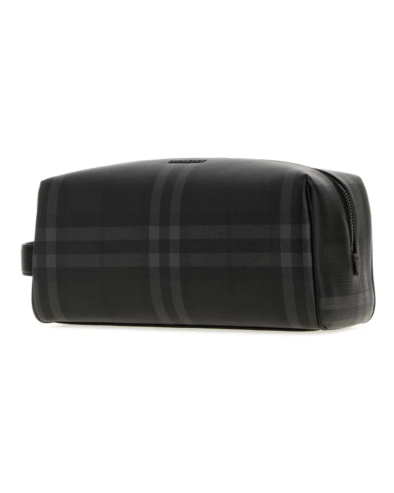 Burberry Men's Printed Canvas City Check Beauty Case Iron Portafogli Wallet Black