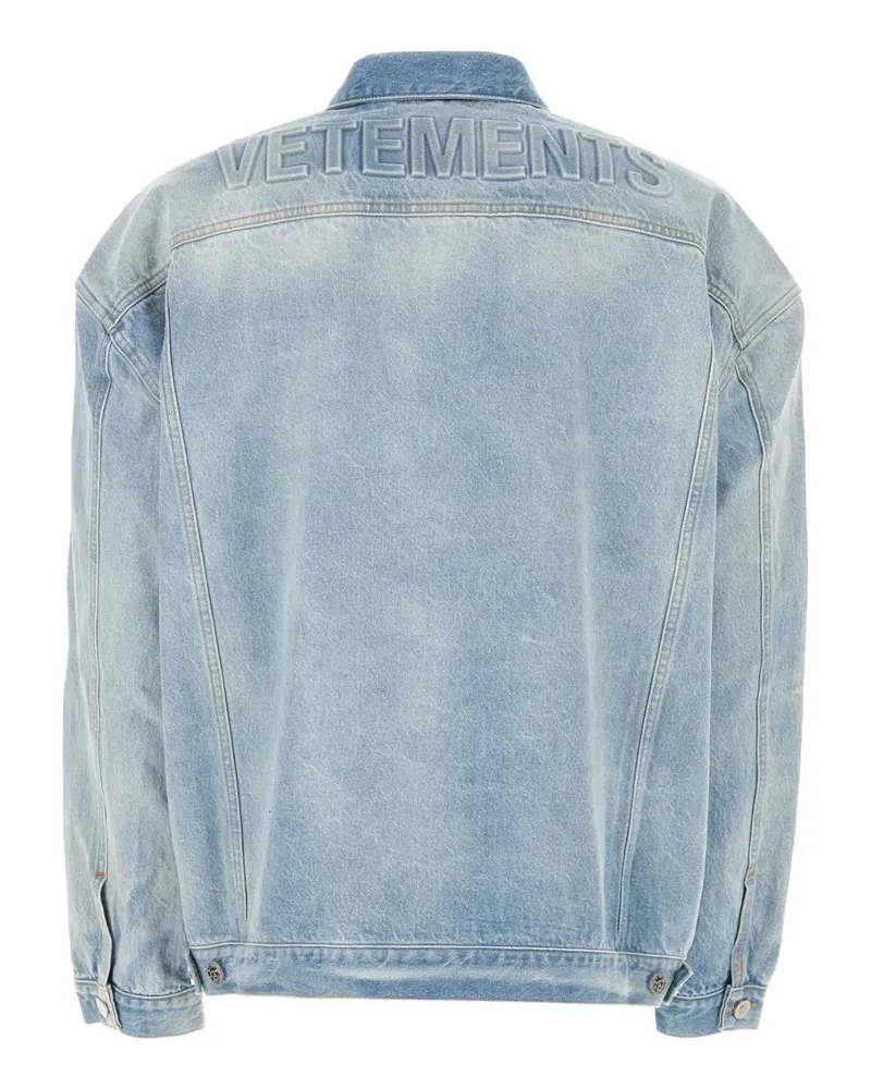 VETEMENTS Unisex Denim Jacket Blue Exterior: Cotton Giubbini Blue