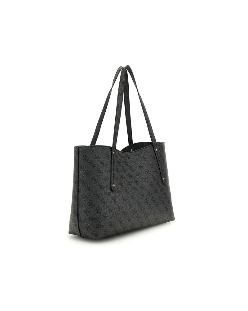 Guess Women's Tote Coal Logo Polyurethane Tote-bags Gray