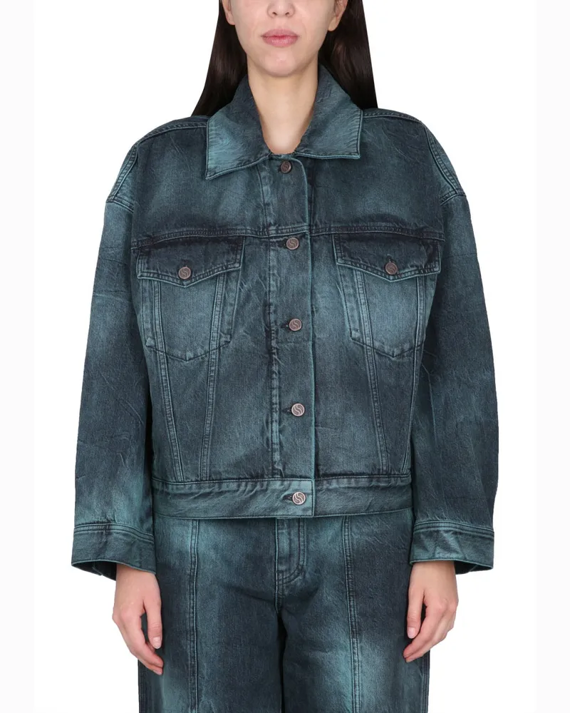 Stella McCartney Tie-Dye Cotton-Blend Jacket — Blue Blue