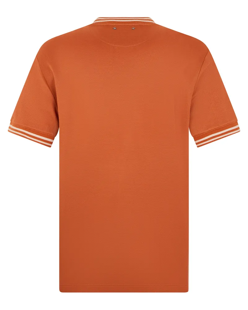 Golden Goose Logo-Graphic Piqué T-Shirt — Orange Orange