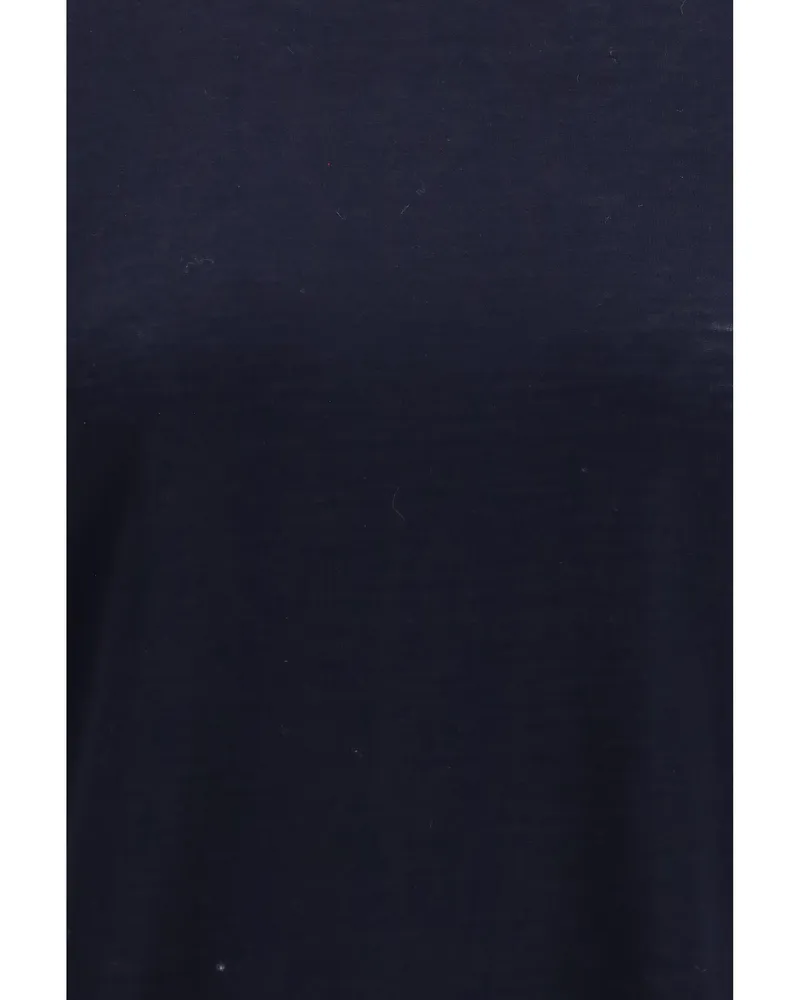 Thom Browne Women's T-Shirt Wool-Blend Navy Merino Wool T-Shirts & Jerseys Navy