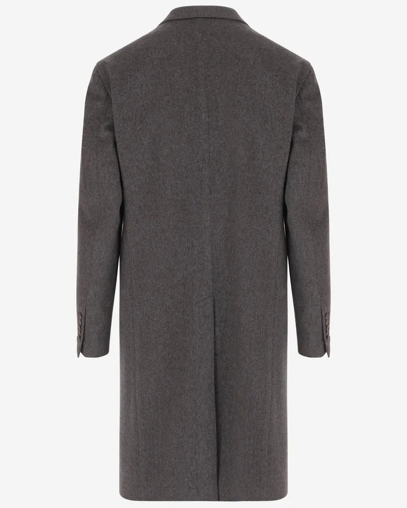 Tagliatore Men's Coat Double-Breasted Wool Grey Gray