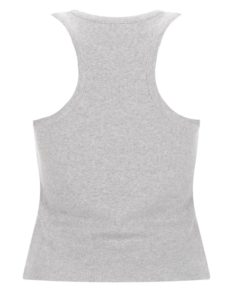 Casablanca Paris Logo-Embroidered Organic Cotton T-shirt — Gray Gray