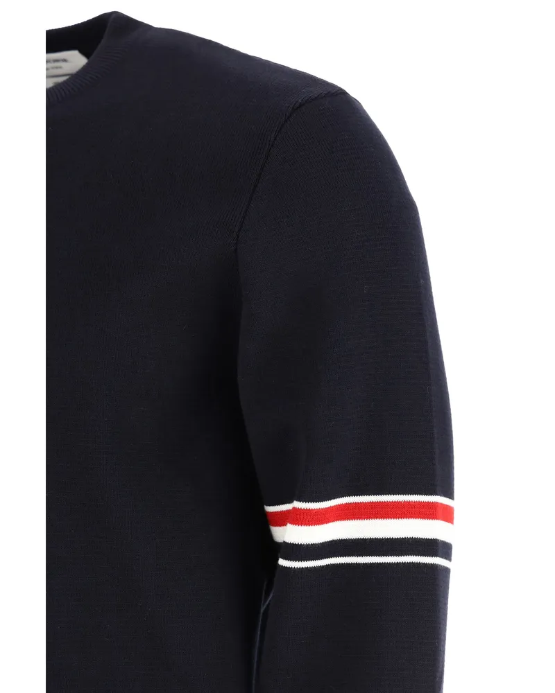 Thom Browne Men's Cotton Crewneck Sweater Navy Navy