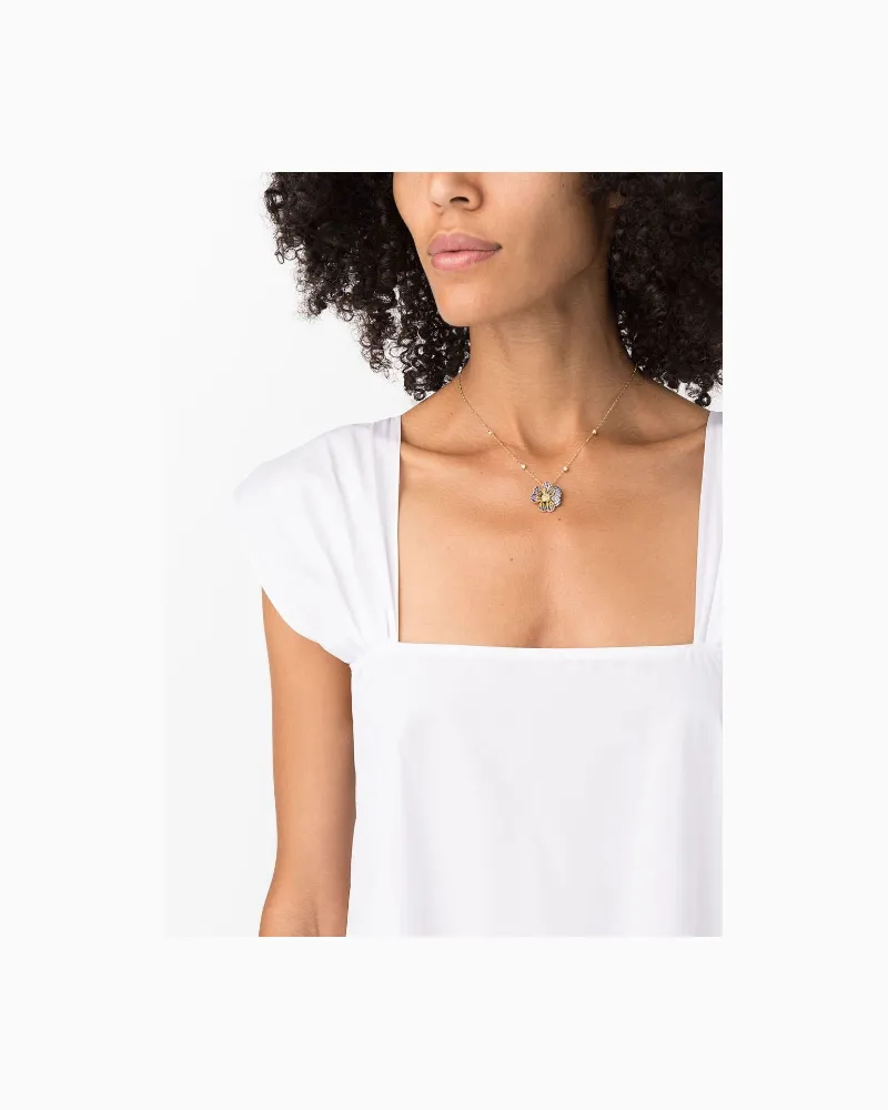 Sicis Jewels 18kt Yellow Gold Sapphire Pendant Necklace Continuty Gold