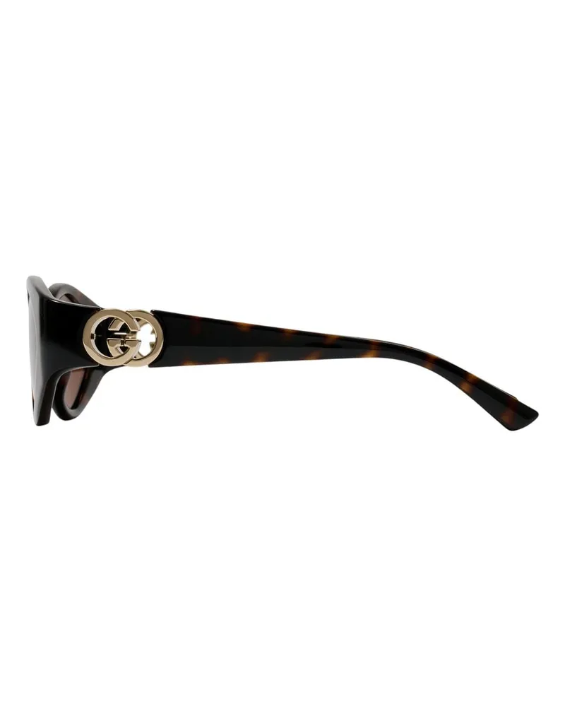 Gucci Women's Gg2121s-003 Tortoiseshell Oval Sunglasses Brown Synthetic Brown