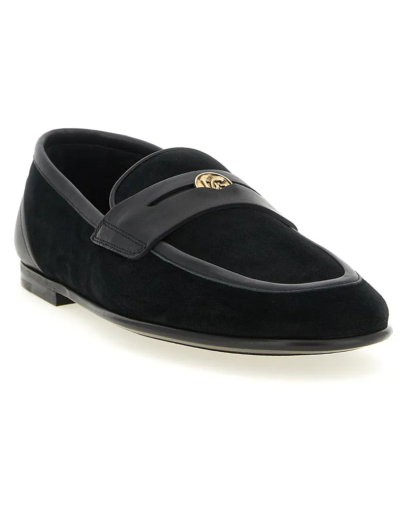 Dolce & Gabbana Men's Black Calfskin Slip-On Loafers Black