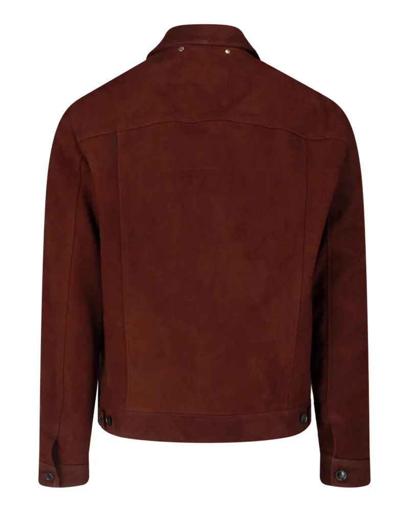 Paul Smith Men's Jackets Brown % Lamb Suede Leather Brown