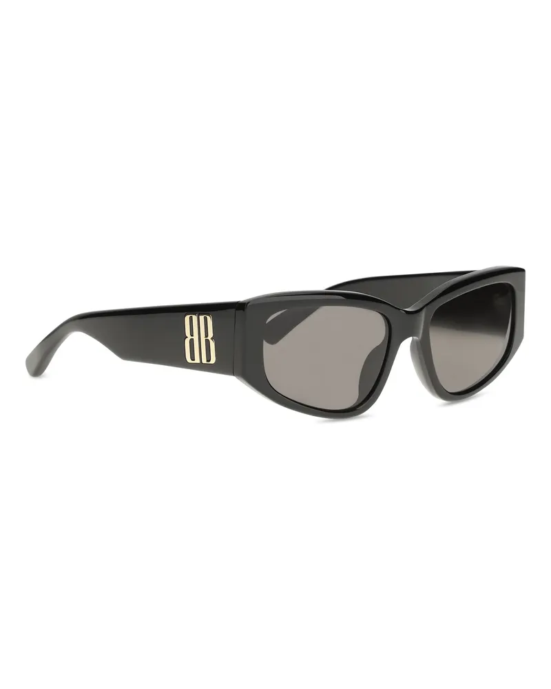 Balenciaga Women's Sunglasses Af Rectangular Black Acetate Black