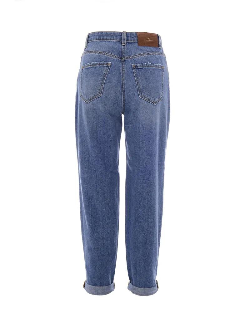 Elisabetta Franchi Women's Jeans Lucchetto Blue Vintage Cotton Blue