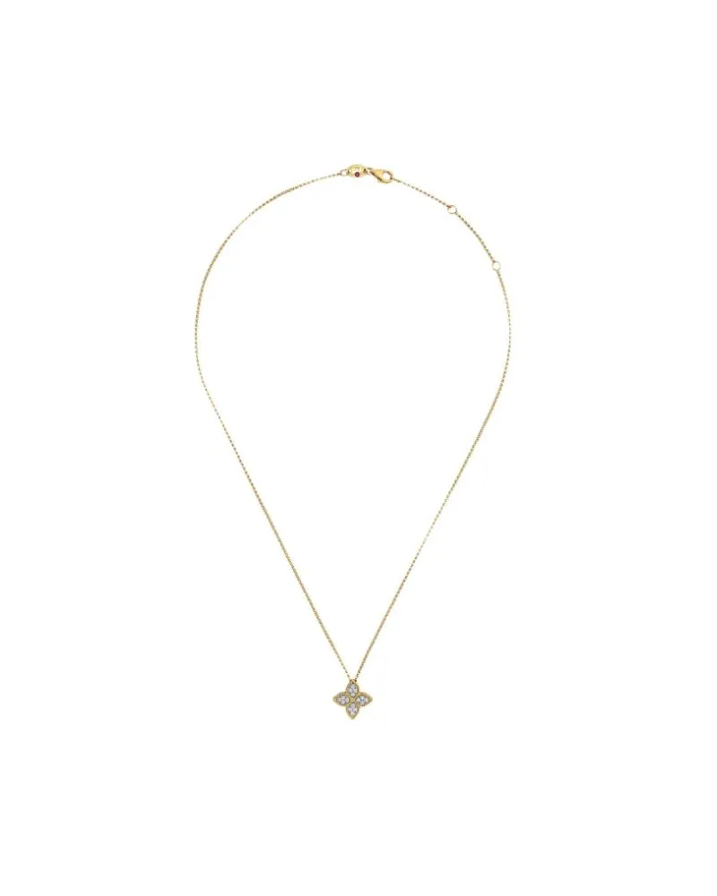 Roberto Coin 18kt Yellow Gold Princess Flower And Diamond Necklace Continuty Gold