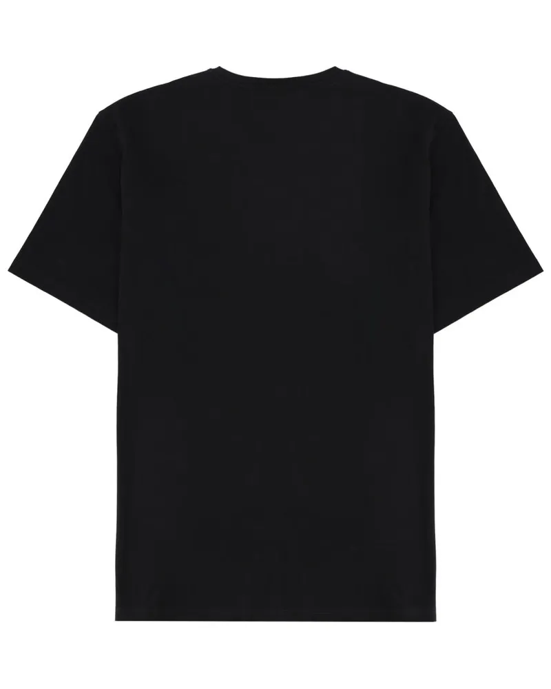 HUGO BOSS Logo-Embroidered Cotton T-Shirt — Black Black