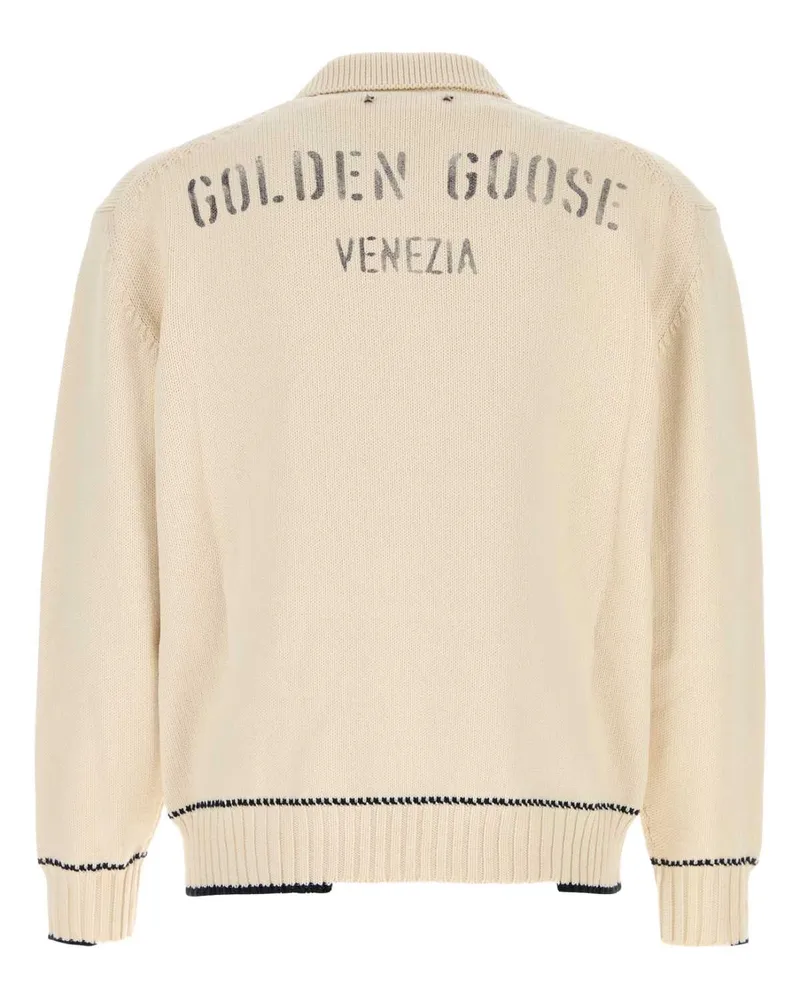 Golden Goose Heritagewhite Exterior: Cotton Polyester Maglieria Sweater Beige