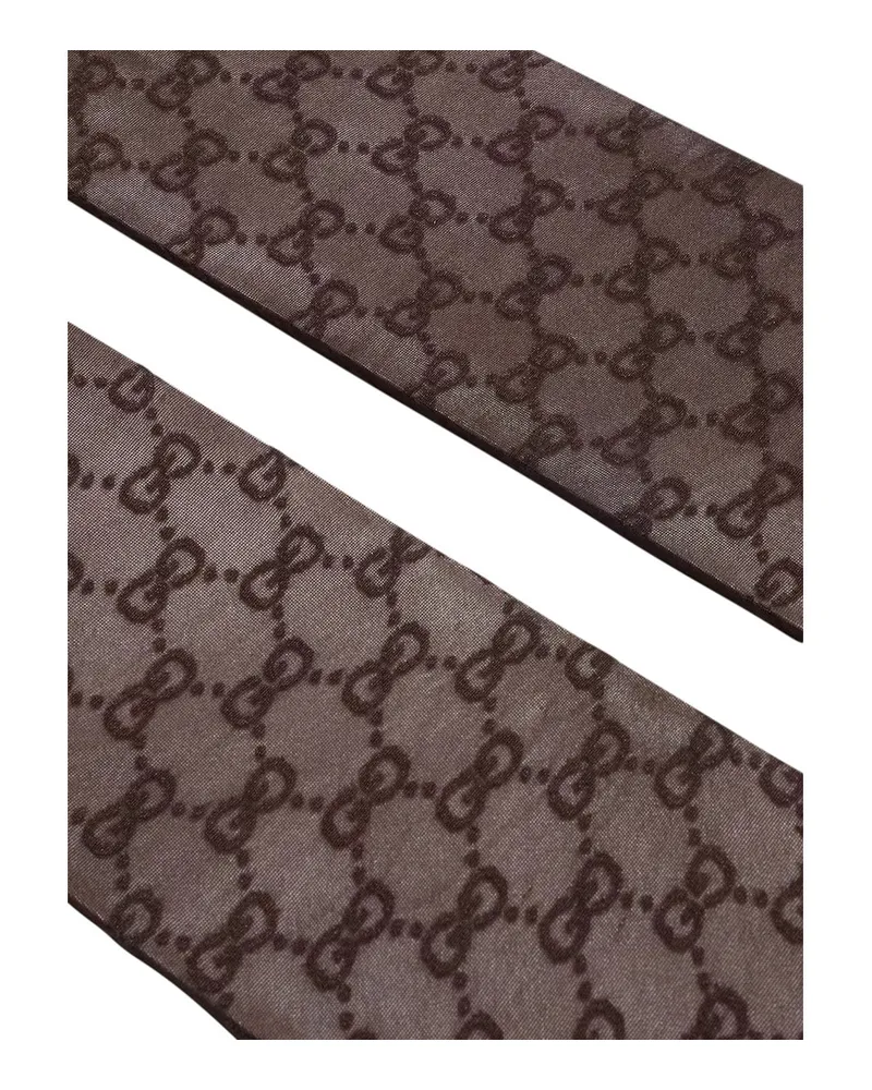 Gucci GG-Motif Tech Fabric Tights — Brown Brown