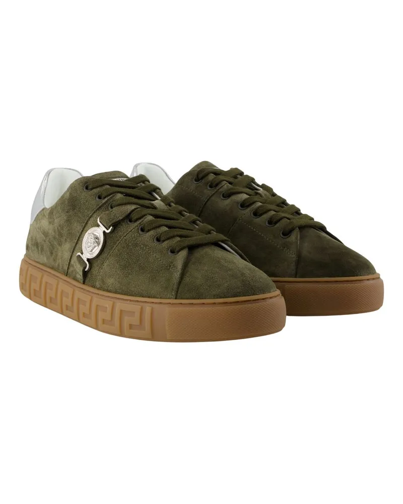 Versace Men's Biggie Accessories Sneaker Khaki Calfskin Khaki