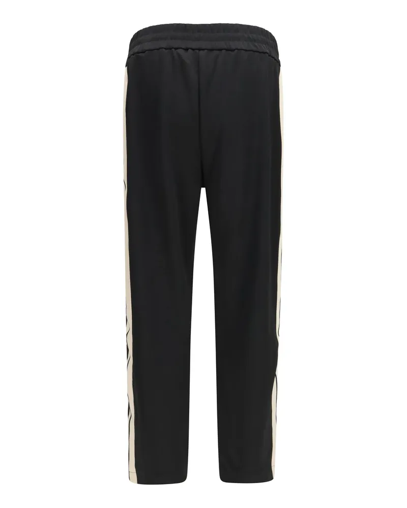 Palm Angels Men's Classic Logo Vintage Sweatpants Black-Off White Polyester Pant Trousers Black