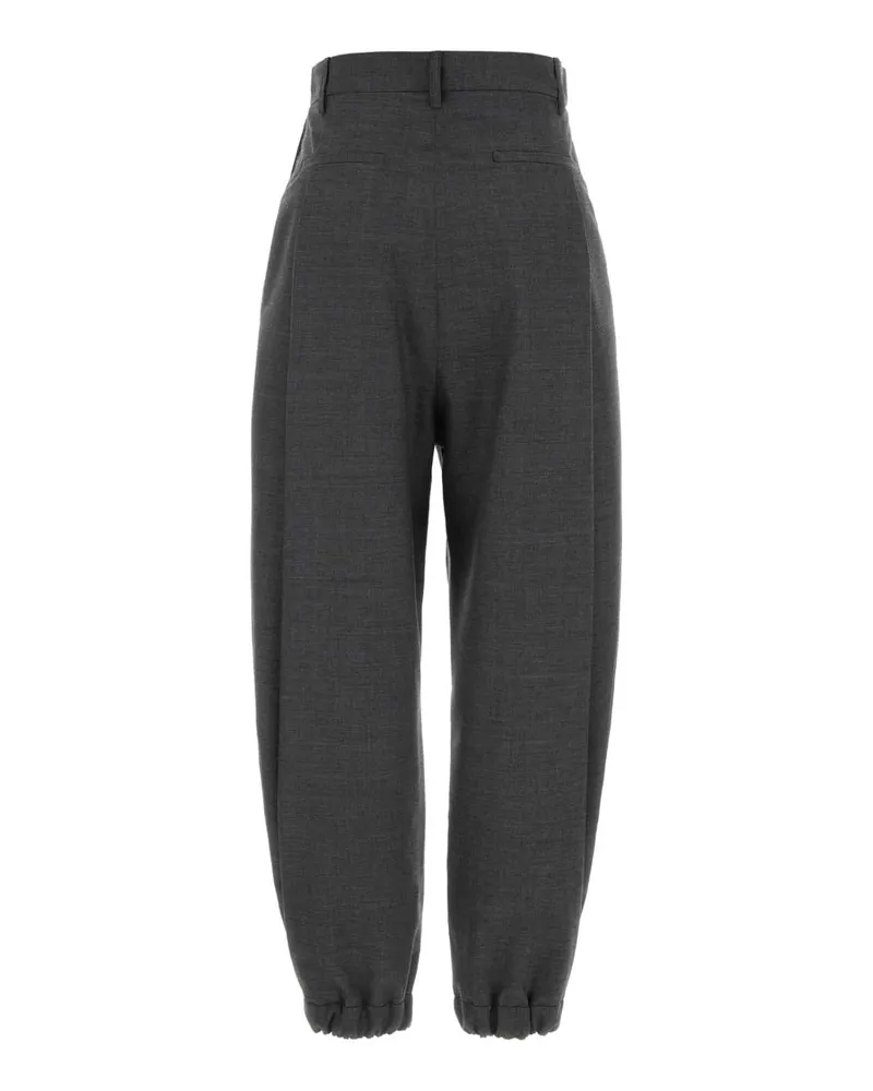 Moschino Women's Grey Wool Pant Grigio Exterior: Virgin Pantaloni Trousers Gray