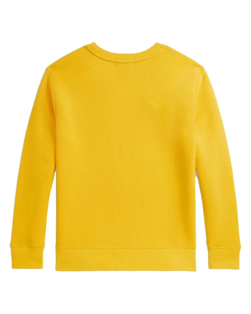 Ralph Lauren Logo Jersey Cotton Sweater — Yellow Yellow