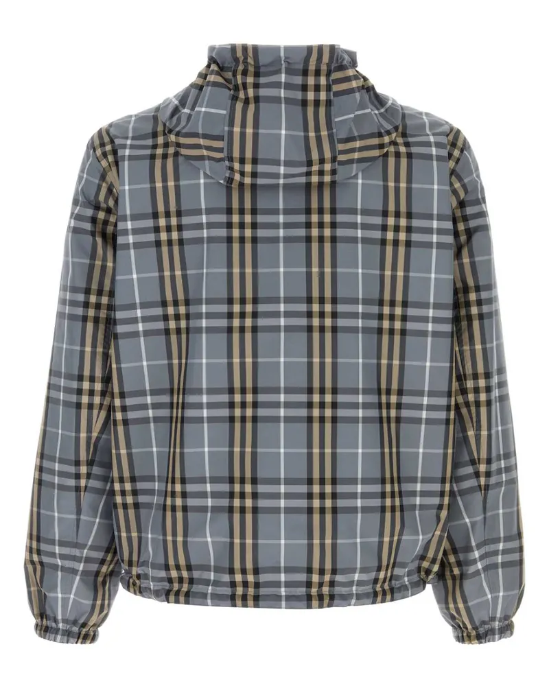 Burberry Men's Embroidered Polyester Reversible Jacket Waveblueipcheck Giubbini Blue