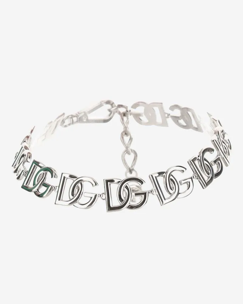 Dolce & Gabbana Women's Necklace With Logo, Silver Brass Silver