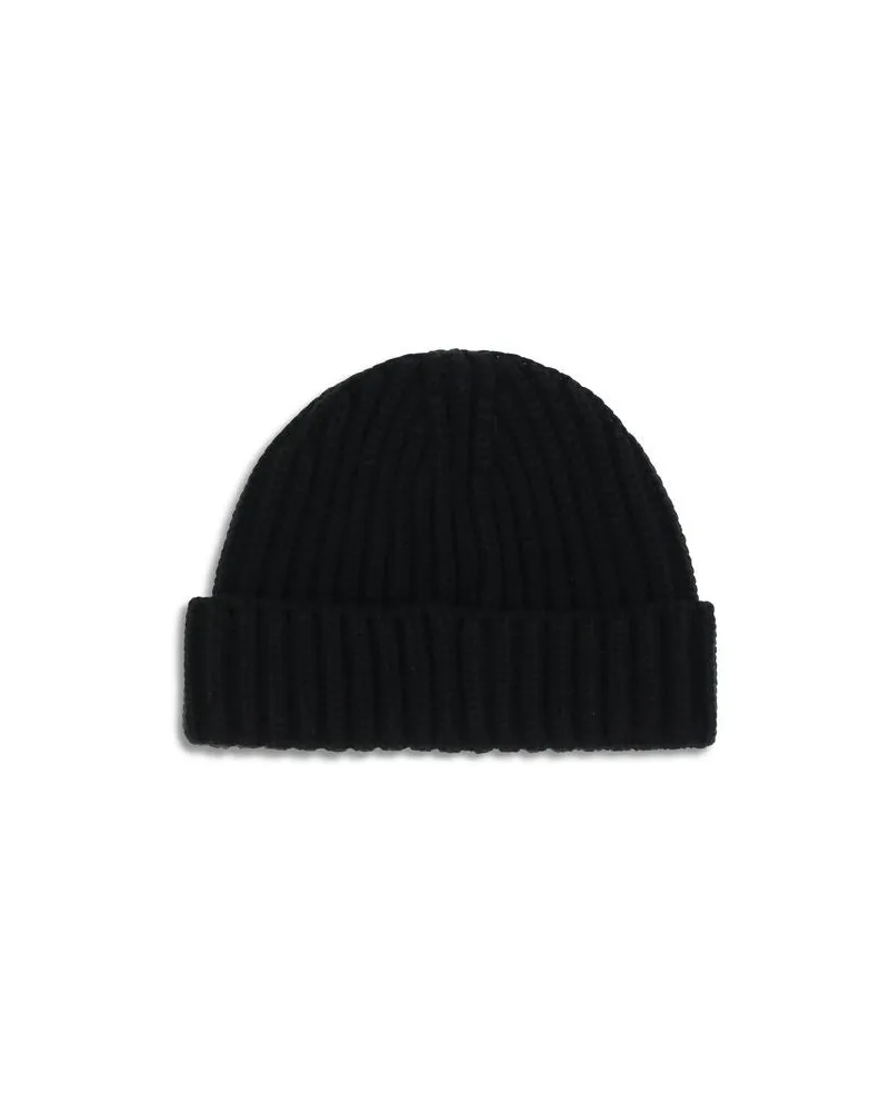 Prada Women's Black Wool Oves Aries Beanie Accessory Black