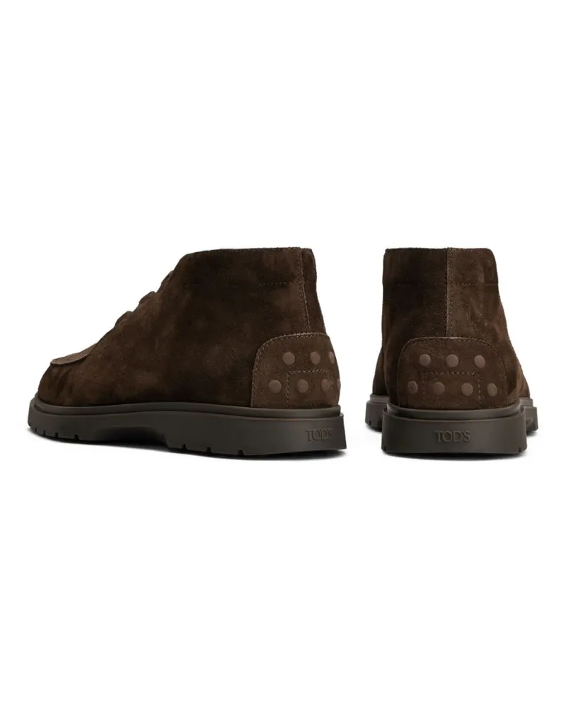 TOD'S Suede Lace-Up Boot — Brown Brown