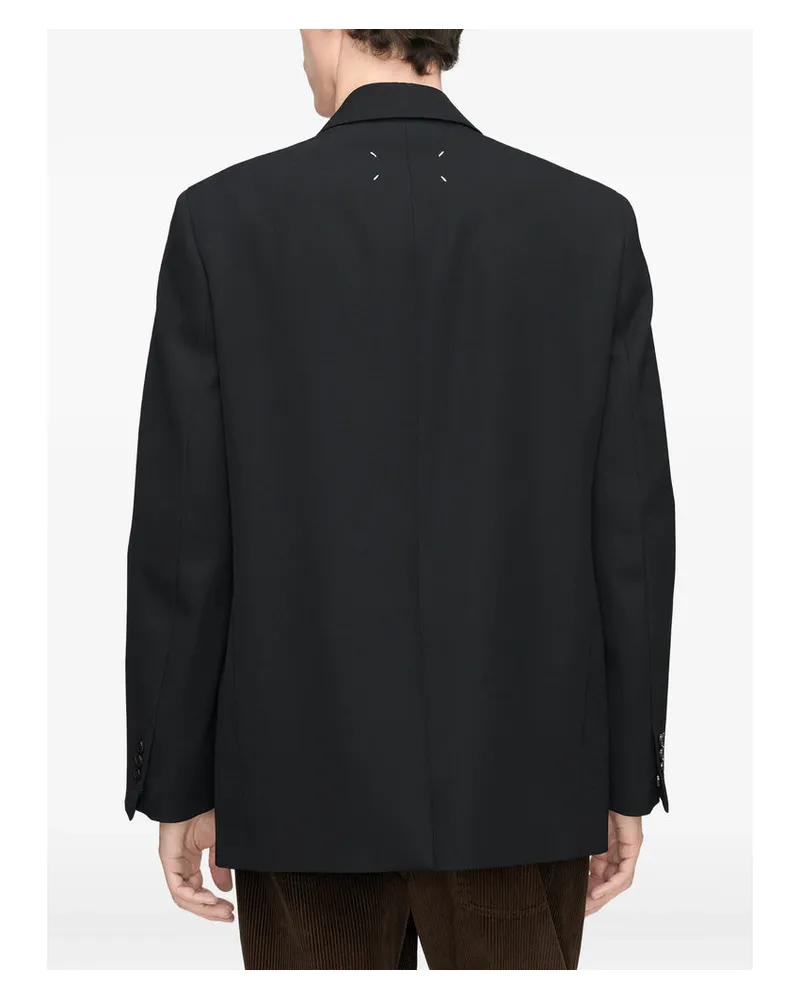 Maison Margiela Wool Single-Breasted Blazer — Black Black