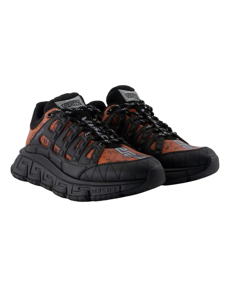 Versace Men's Sneakers -  Leather Black Calfskin Shoes Black