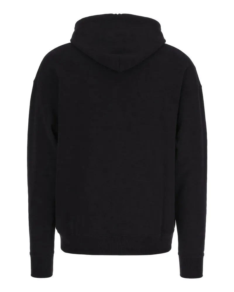 OFF-WHITE Men Hooded Cotton Sweatshirt Black Sweatshirts Sweater Black