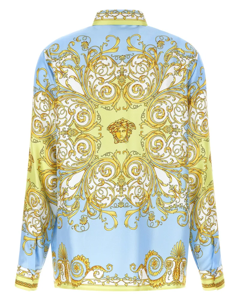 Versace Women's Multicolor Silk Blouse Blue