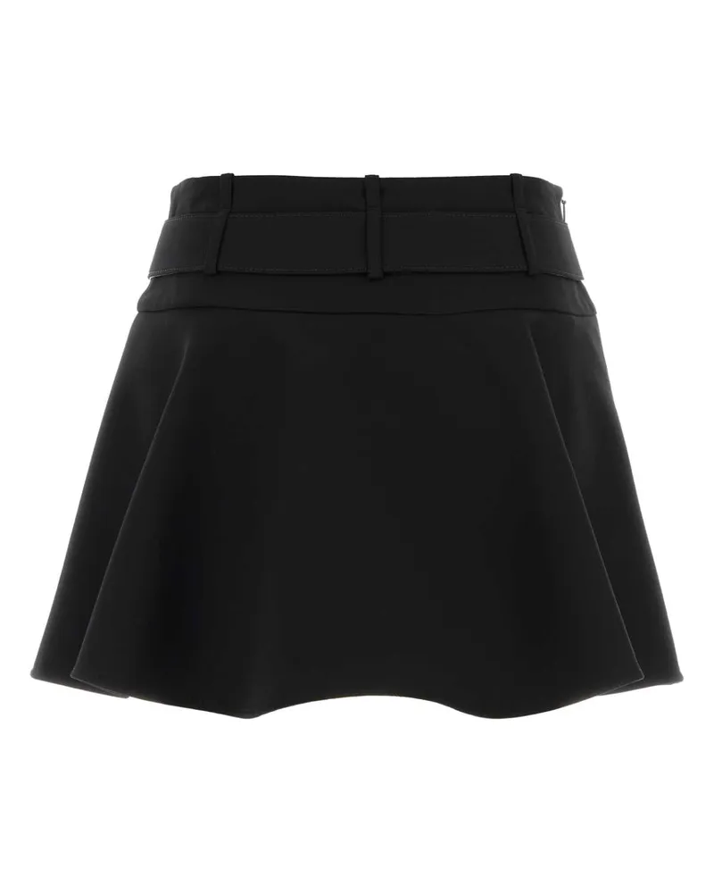Loewe Belted Wool Blend Skirt — Black Black