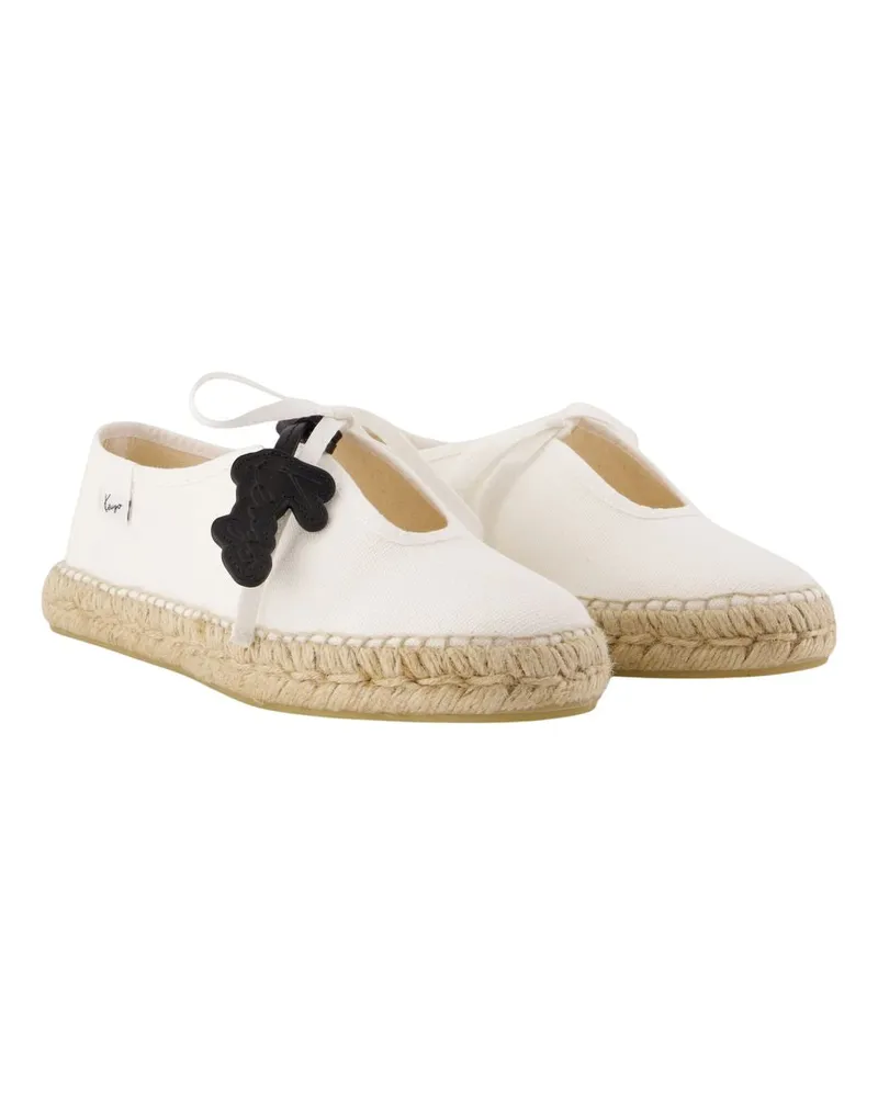 Kenzo Women's Espadrilles Flat Shoes -  Cotton White Flat-Shoes White