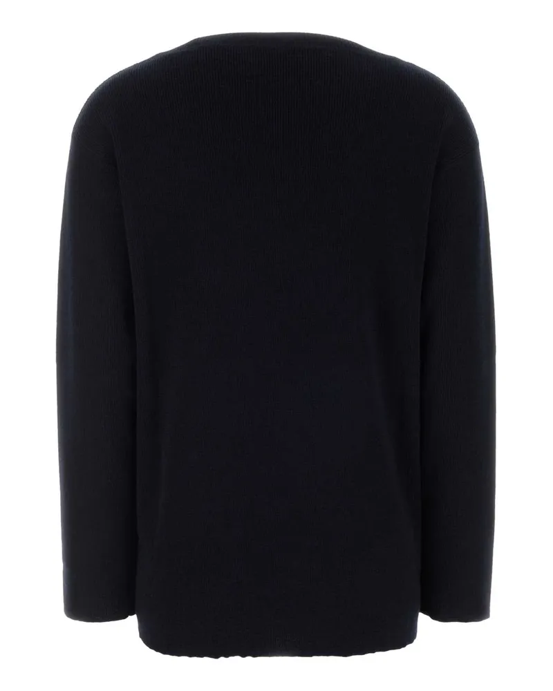Miu Miu Women's Navy Blue Wool Oversize Sweater Bleu Exterior: Virgin Maglieria Navy
