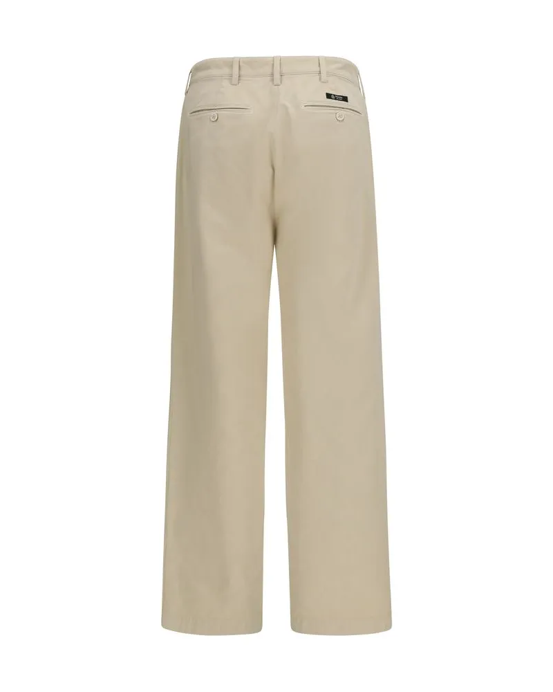 Prada Men Beige Cotton Casual Pants Beige