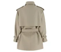 Double-Breasted Cotton Trench Coat — Beige