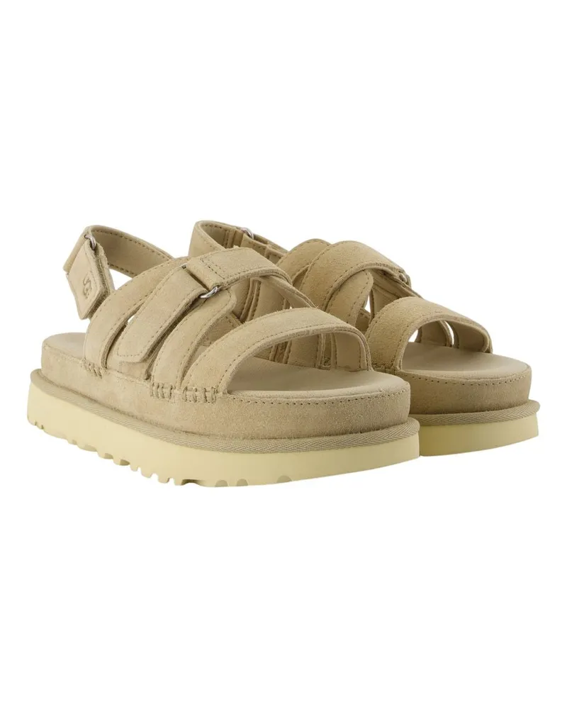 UGG Women's Goldenstar Gleam Sandals -  Leather Beige Calfskin Shoes Beige