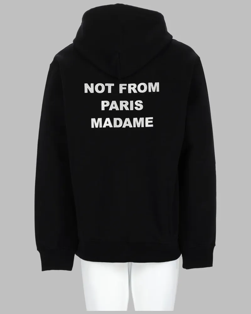 Drôle de Monsieur Slogan Cotton Sweatshirt — Black Black