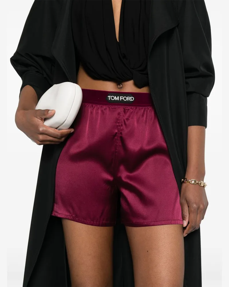 Tom Ford Women's Silk Velvet Shorts Plum Plum