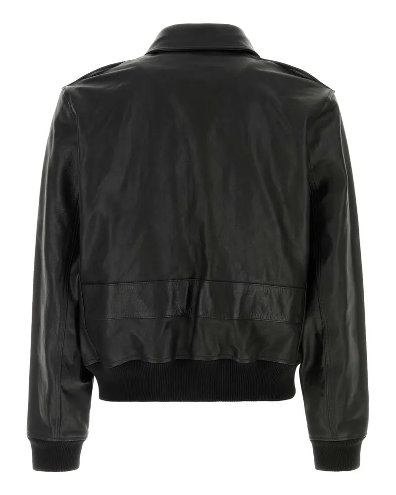 A.P.C. Men's Black Leather Gael Jacket Noir Giubbini Black