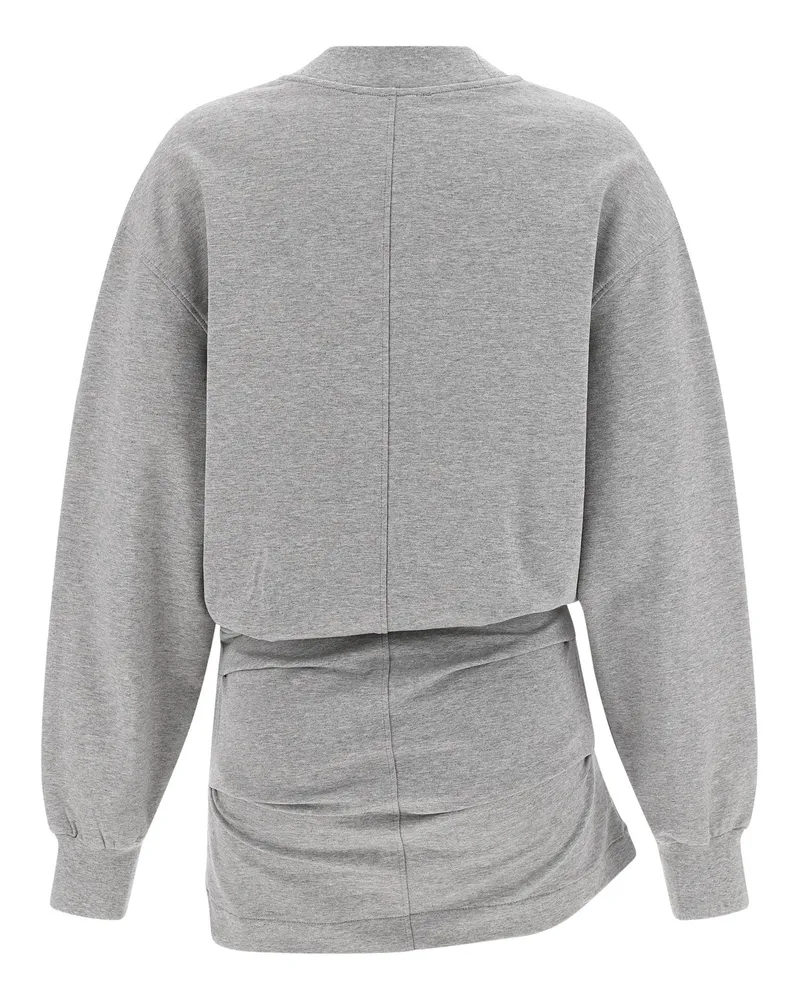 ATTICO Oversized Fleece Sweatshirt Dress — Grey Grey