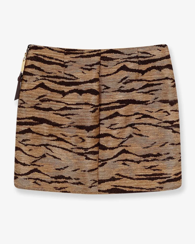 Elisabetta Franchi Women's Mini Skirt Embroidered Brown Polyester Brown