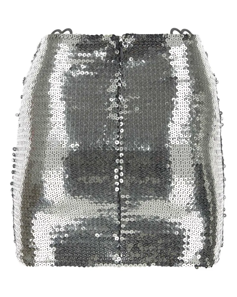 Nensi Dojaka Women's Silver Sequins Mini Skirt Msil Gonne Silver